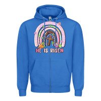 True Royal he is risen easter rainbow Zipper Hoodie - MaliasSmallBusiness