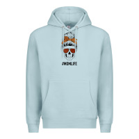 Blue Mist Glitter Western Patterned Mom Skull Premium Hoodie - Bettercallsaul