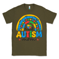 Army Green proud autism mom rainbow Classic Tee - CowhideDigitalArt
