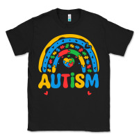 Black proud autism mom rainbow Classic Tee - CowhideDigitalArt
