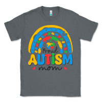 Charcoal Heather proud autism mom rainbow Classic Tee - CowhideDigitalArt