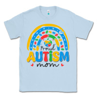 Dusty Blue proud autism mom rainbow Classic Tee - CowhideDigitalArt