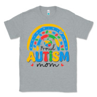 Heather Grey proud autism mom rainbow Classic Tee - CowhideDigitalArt