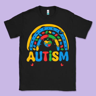 Proud Autism Mom Rainbow Classic Tee Designed By Cowhidedigitalart