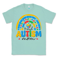 Seafoam proud autism mom rainbow Classic Tee - CowhideDigitalArt