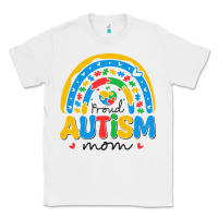 White proud autism mom rainbow Classic Tee - CowhideDigitalArt
