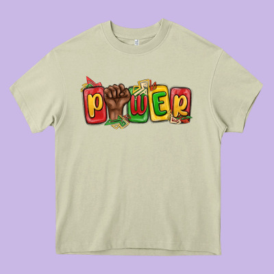 Power Juneteenth Heavy Core Tee Designed By Maliassmallbusiness