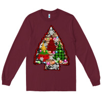 Burgundy arrowhead christmas trees Long Sleeve Tee - AdoDesignShop