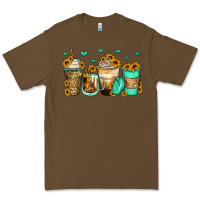 Cacao sunflowers coffee cups Premium Tee - Zillion Design Studio