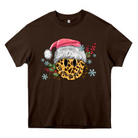 Chocolate Brown leopard smiley face Heavy Core Tee - MaliasSmallBusiness