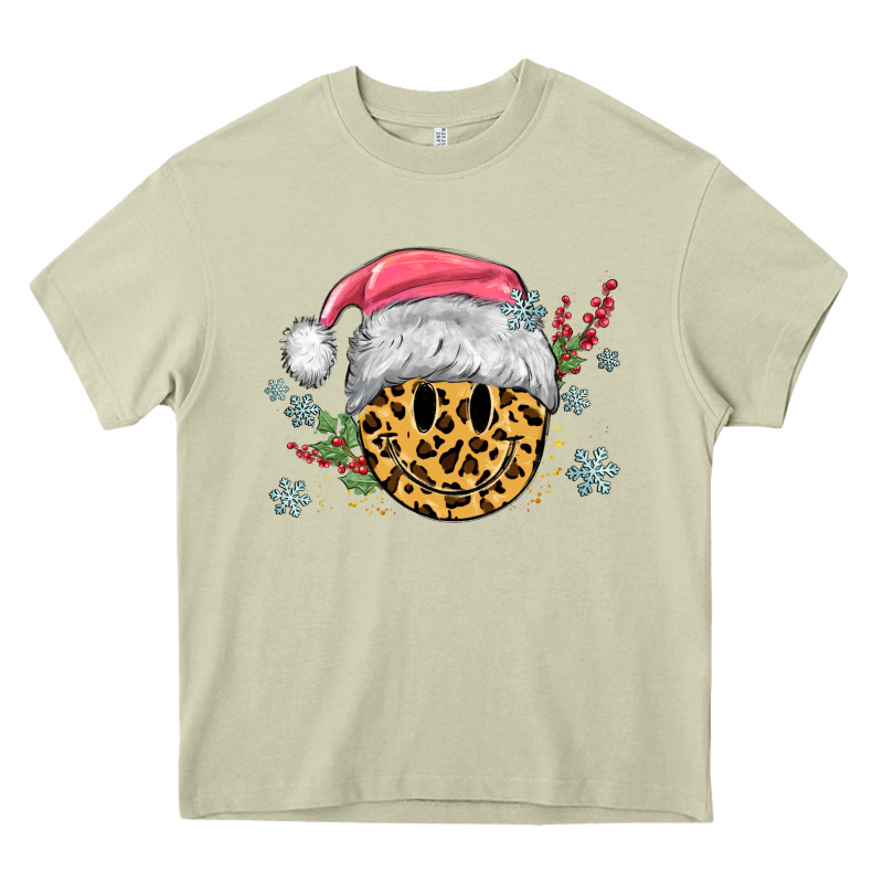 Leopard Smiley Face Heavy Core Tee by MaliasSmallBusiness | Teevron