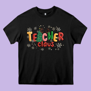 Teacher Claus Heavy Core Tee Designed By Maliassmallbusiness
