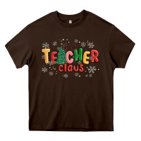 Chocolate Brown teacher claus Heavy Core Tee - MaliasSmallBusiness