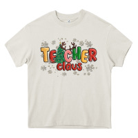 Cream teacher claus Heavy Core Tee - MaliasSmallBusiness