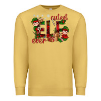 Antique Gold Cutest Elf Ever Christmas Premium Sweatshirt - BundleAndBundleShop