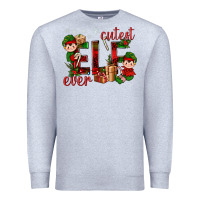 Heather Grey Cutest Elf Ever Christmas Premium Sweatshirt - BundleAndBundleShop