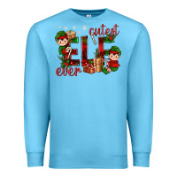 Ocean Blue Cutest Elf Ever Christmas Premium Sweatshirt - BundleAndBundleShop