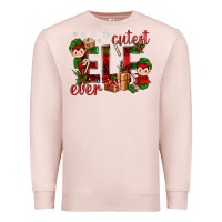 Pale Pink Cutest Elf Ever Christmas Premium Sweatshirt - BundleAndBundleShop