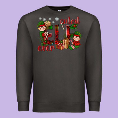 Cutest Elf Ever Christmas Premium Sweatshirt Designed By Bundleandbundleshop