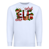 White Cutest Elf Ever Christmas Premium Sweatshirt - BundleAndBundleShop