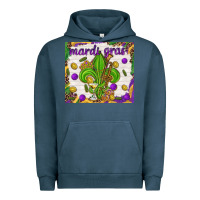 Pigment Midnight Navy Mardi Gras Fleur De Lis tumbler Urban Hoodie - HowdyJamesFarm