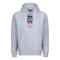 Heather Grey Glitter American Flag Patterned American Mom Skull Premium Hoodie - Bettercallsaul