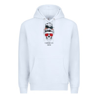 White Glitter American Flag Patterned American Mom Skull Premium Hoodie - Bettercallsaul