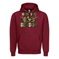 Burgundy hunting season Zipper Hoodie - MaliasSmallBusiness