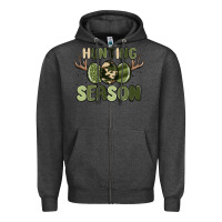Charcoal Heather hunting season Zipper Hoodie - MaliasSmallBusiness