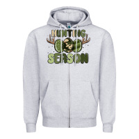 Heather Grey hunting season Zipper Hoodie - MaliasSmallBusiness