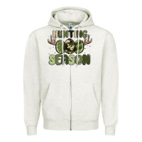 Oatmeal Heather hunting season Zipper Hoodie - MaliasSmallBusiness