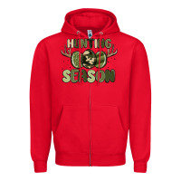 Red hunting season Zipper Hoodie - MaliasSmallBusiness