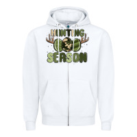White hunting season Zipper Hoodie - MaliasSmallBusiness