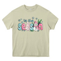 Mossy tis the season snowman and christmas cake Heavy Core Tee - MaliasSmallBusiness