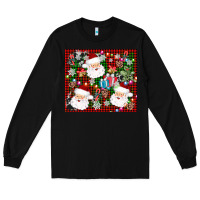 Black santa christmas Long Sleeve Tee - AdoDesignShop