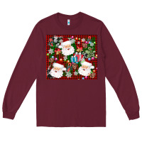 Burgundy santa christmas Long Sleeve Tee - AdoDesignShop