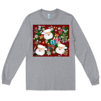 Heather Grey santa christmas Long Sleeve Tee - AdoDesignShop