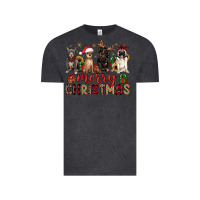 Vintage Black merry christmas chihuahua pitbull pug dachshund Vintage Tee - JahusDesignShop