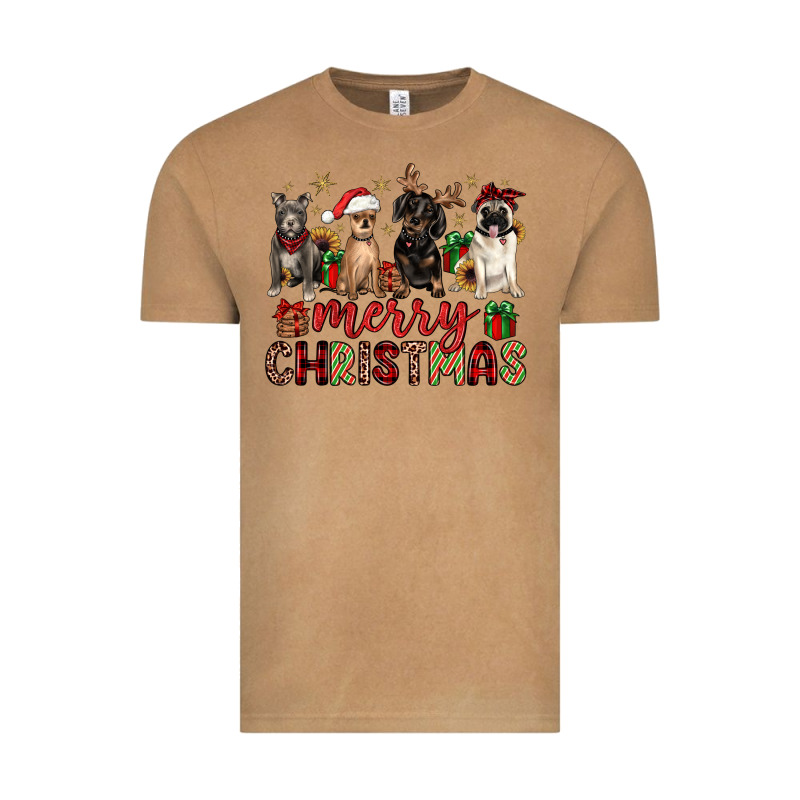 Merry Christmas Chihuahua Pitbull Pug Dachshund Vintage Tee by JahusDesignShop | Teevron