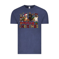 Vintage Denim merry christmas chihuahua pitbull pug dachshund Vintage Tee - JahusDesignShop