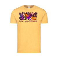 Vintage Mustard peace love halloween Vintage Tee - AdoDesignShop