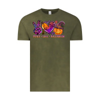Vintage Olive peace love halloween Vintage Tee - AdoDesignShop