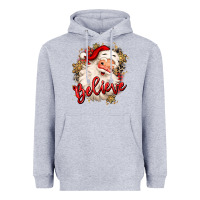Heather Grey believe christmas santa claus Heavyweight Hoodie - MaliasSmallBusiness