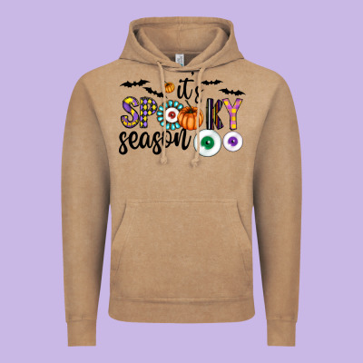 Spooky Vintage Hoodie Designed By Cowhidedigitalart