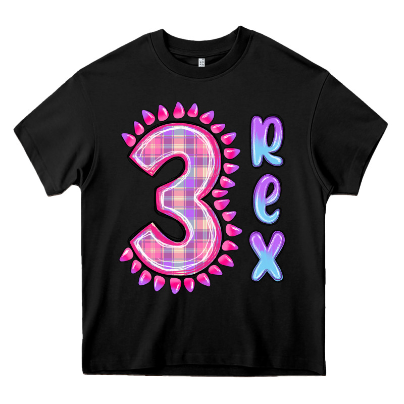 3 Rex Pink Dinosaur Heavy Core Tee by MaliasSmallBusiness | Teevron
