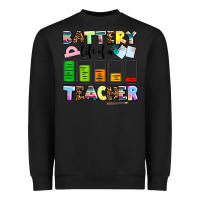 Black battery life of a teacher Heavyweight Sweatshirt - AdoDesignShop