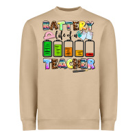 Mushroom battery life of a teacher Heavyweight Sweatshirt - AdoDesignShop