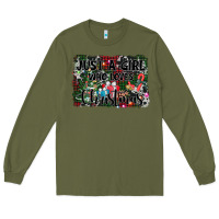 Army Green just a girl who loves christmas Long Sleeve Tee - AdoDesignShop