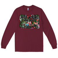 Burgundy just a girl who loves christmas Long Sleeve Tee - AdoDesignShop