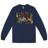 Navy just a girl who loves christmas Long Sleeve Tee - AdoDesignShop